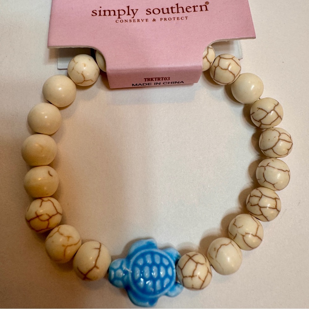 NWT Simply Southern Sea Turtle Tracking beaded Bracelet turtle charm